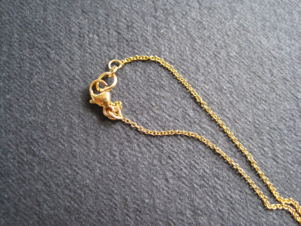 24ct gold vermeil geometric hole-patterned pendant on fine gold-filled chain - Image 3